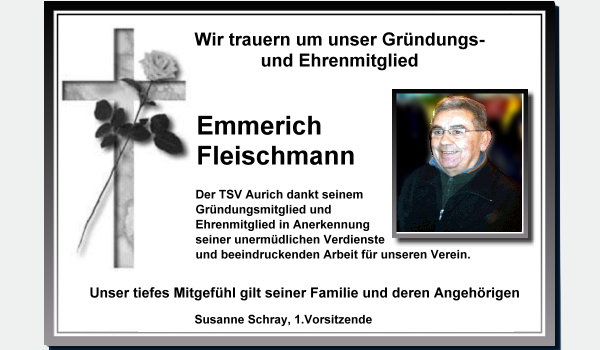 Der TSV trauert um Emmerich Fleischmann